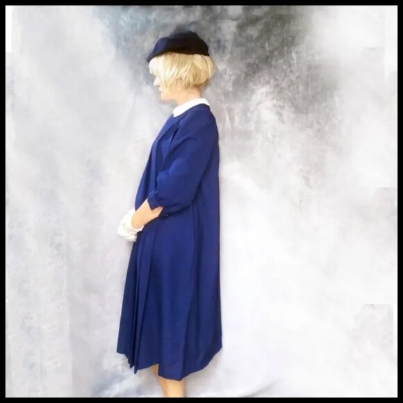 Vintage Maternity Dress Long Sleeves & Belt, Puccini Plus Size NWT 70s - Picture 4 of 14